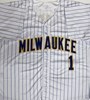 COREY HART SIGNED CUSTOM REPLICA BREWERS PINSTRIPE JERSEY - JSA
