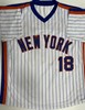 DARRYL STRAWBERRY SIGNED REPLICA PINSTRIPE JERSEY - NEW YORK METS MLB - BAS