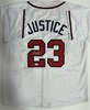 DAVID JUSTICE SIGNED REPLICA WHITE JERSEY -ATLANTA BRAVES MLB - BAS