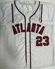 DAVID JUSTICE SIGNED REPLICA WHITE JERSEY -ATLANTA BRAVES MLB - BAS