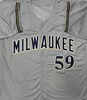 DERRICK TURNBOW SIGNED CUSTOM REPLICA BREWERS GRAY JERSEY - BAS