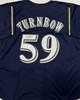 DERRICK TURNBOW SIGNED CUSTOM REPLICA BREWERS NAVY JERSEY - BAS