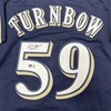 DERRICK TURNBOW SIGNED CUSTOM REPLICA BREWERS NAVY JERSEY - BAS