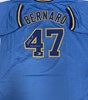 DWIGHT BERNARD SIGNED CUSTOM REPLICA BREWERS BLUE JERSEY - BAS