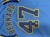DWIGHT BERNARD SIGNED CUSTOM REPLICA BREWERS BLUE JERSEY - BAS