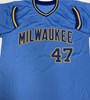 DWIGHT BERNARD SIGNED CUSTOM REPLICA BREWERS BLUE JERSEY - BAS