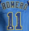 ED ROMERO SIGNED BLUE REPLICA JERSEY - MILWAUKEE BREWERS MLB - JSA