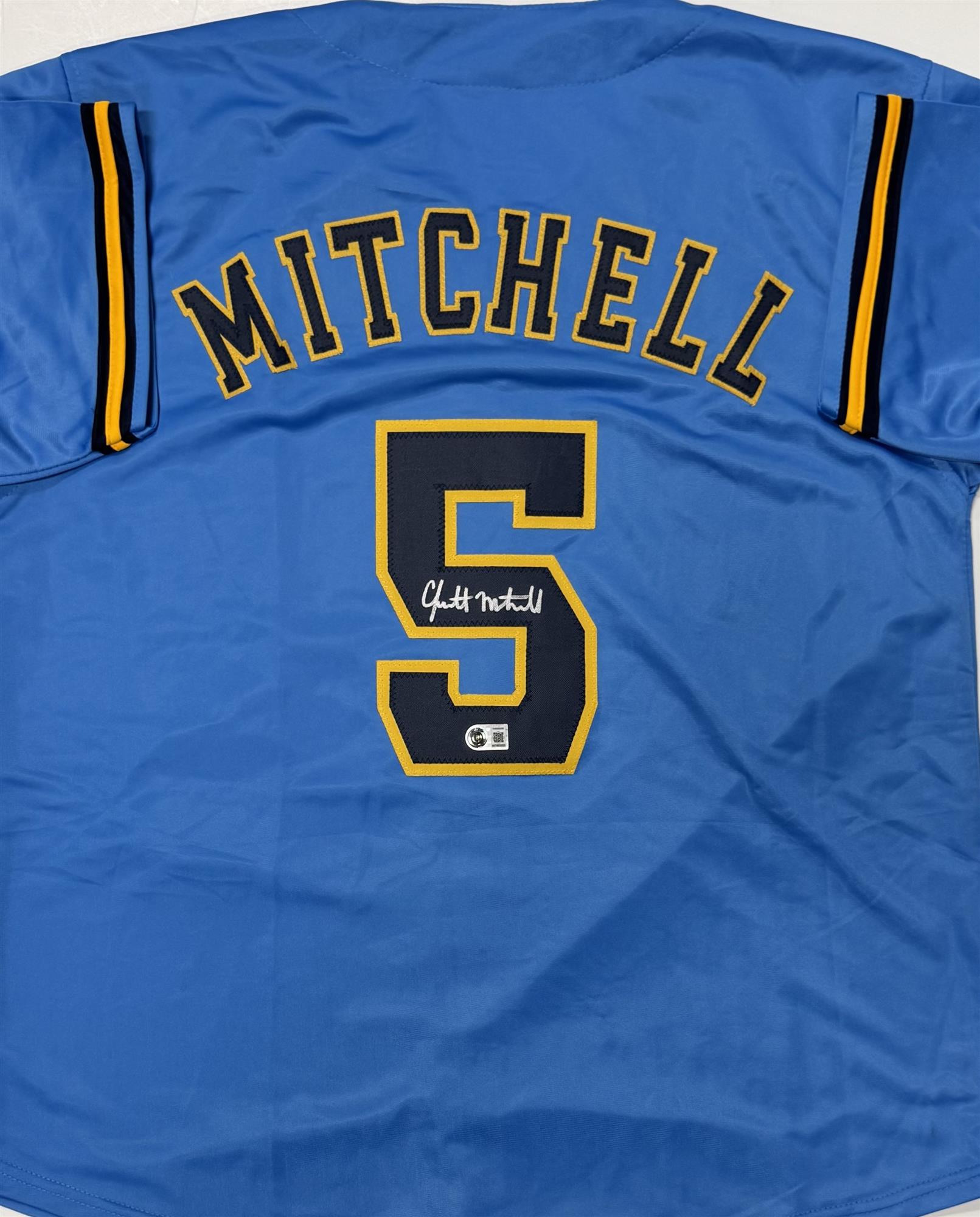 GARRETT MITCHELL SIGNED CUSTOM REPLICA ALT BREWERS JERSEY - BAS