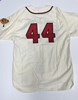 HENRY HANK AARON SIGNED 1957 MITCHELL & NESS MILWAUKEE BRAVES JERSEY W/ HOF