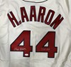 HENRY HANK AARON SIGNED 1963 MITCHELL & NESS MILWAUKEE BRAVES JERSEY W/ 755 HR - JSA