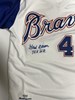 HENRY HANK AARON SIGNED 1974 MITCHELL & NESS ATLANTA BRAVES JERSEY W/ 755 HR