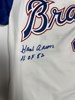 HENRY HANK AARON SIGNED 1974 MITCHELL & NESS ATLANTA BRAVES JERSEY W/ HOF