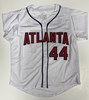 HANK AARON SIGNED CUSTOM ATLANTA BRAVES JERSEY - JSA