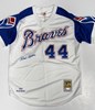 HENRY HANK AARON SIGNED 1974 MITCHELL & NESS ATLANTA BRAVES JERSEY