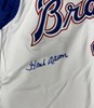 HENRY HANK AARON SIGNED 1974 MITCHELL & NESS ATLANTA BRAVES JERSEY