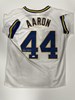 HANK AARON SIGNED AUTHENTIC MAJESTIC MILWAUKEE BREWERS JERSEY - JSA
