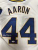 HANK AARON SIGNED AUTHENTIC MAJESTIC MILWAUKEE BREWERS JERSEY - JSA