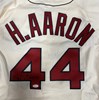 HENRY HANK AARON SIGNED 1963 MITCHELL & NESS MILWAUKEE BRAVES JERSEY
