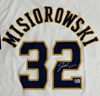 JACOB MISIOROWSKI SIGNED OFFICIAL NIKE BREWERS CREAM JERSEY  - PROVA
