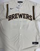 JACOB MISIOROWSKI SIGNED OFFICIAL NIKE BREWERS CREAM JERSEY  - PROVA