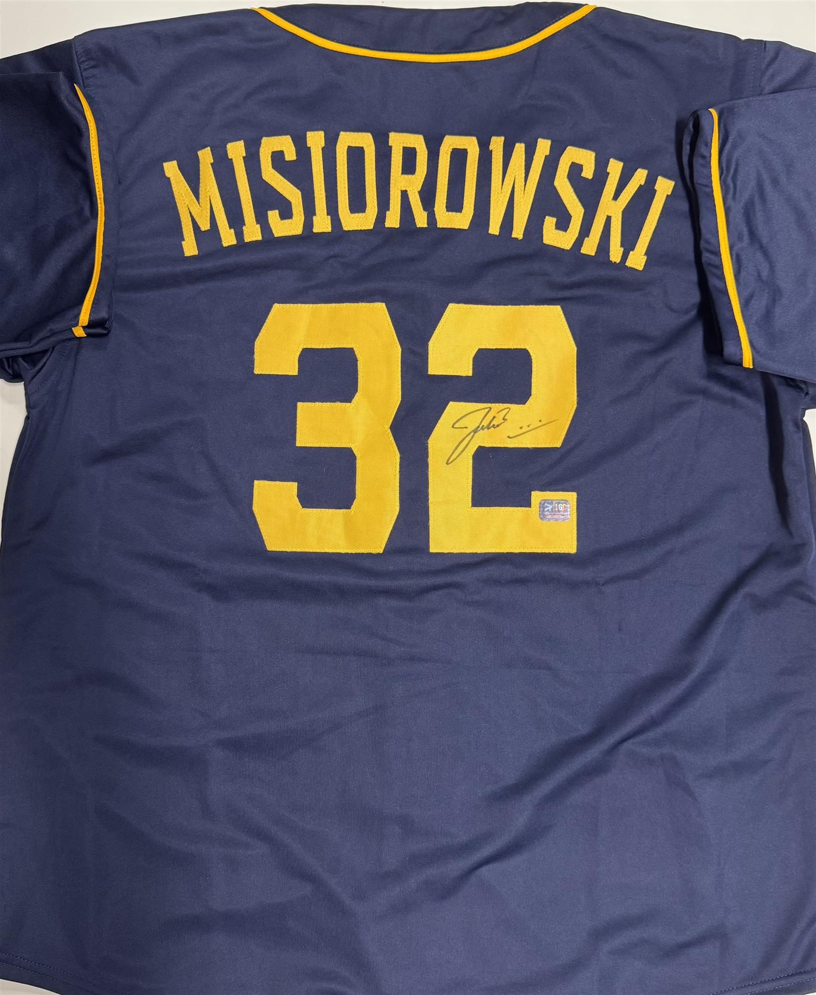 JACOB MISIOROWSKI SIGNED CUSTOM BREWERS NAVY JERSEY - PROVA