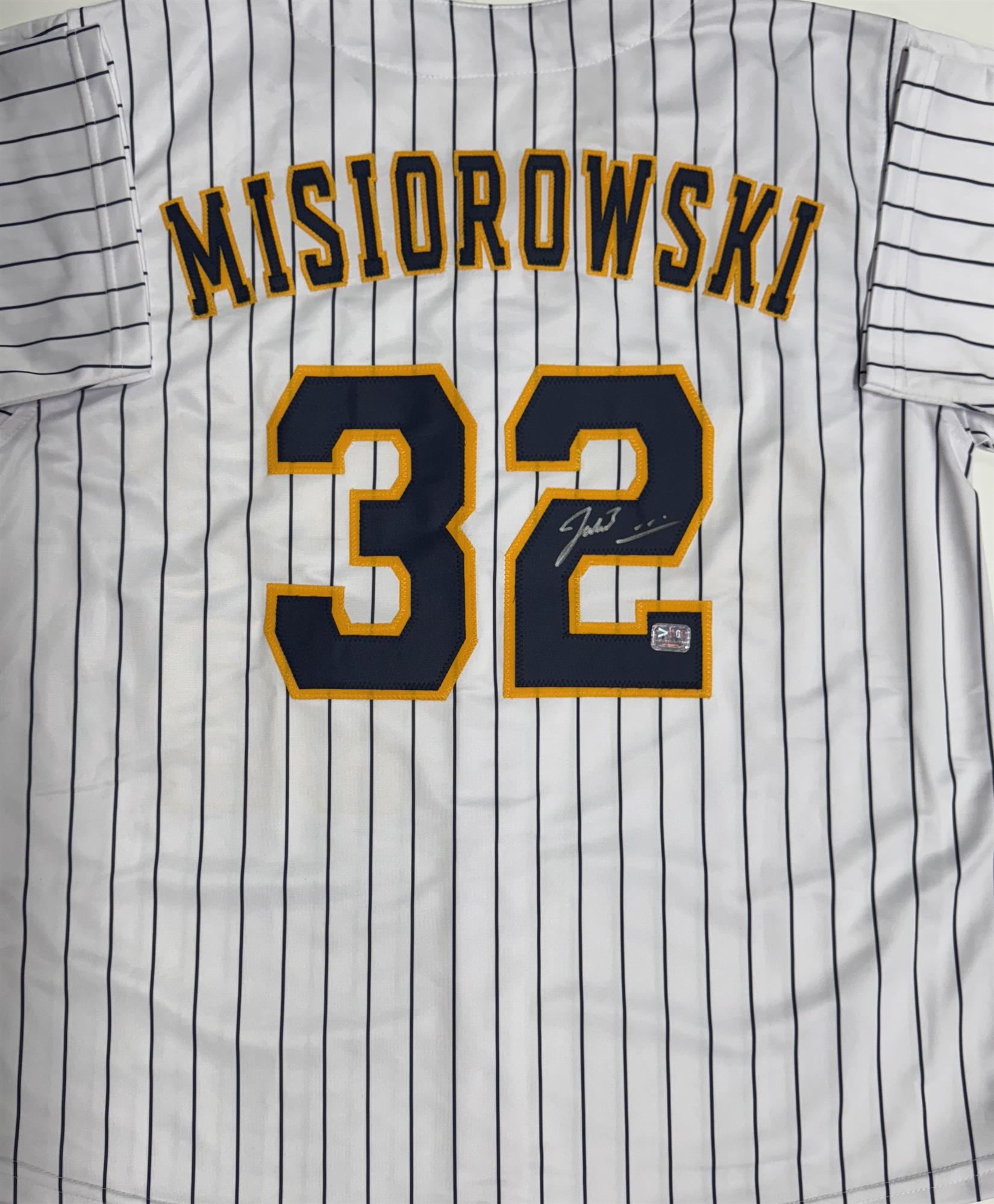 JACOB MISIOROWSKI SIGNED CUSTOM REPLICA BREWERS PINSTRIPE JERSEY  - PROVA