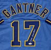 JIM GANTNER SIGNED CUSTOM REPLICA BREWERS BLUE JERSEY - JSA