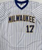 JIM GANTNER SIGNED CUSTOM BREWERS PINSTRIPE JERSEY - JSA