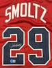 JOHN SMOLTZ SIGNED CUSTOM REPLICA BRAVES RED JERSEY - BAS