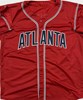 JOHN SMOLTZ SIGNED CUSTOM REPLICA BRAVES RED JERSEY - BAS