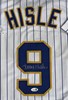 LARRY HISLE SIGNED CUSTOM BREWERS PINSTRIPE JERSEY - JSA