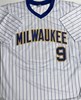 LARRY HISLE SIGNED CUSTOM BREWERS PINSTRIPE JERSEY - JSA