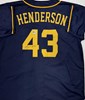 LOGAN HENDERSON SIGNED CUSTOM REPLICA BREWERS NAVY JERSEY - BAS