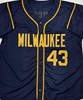 LOGAN HENDERSON SIGNED CUSTOM REPLICA BREWERS NAVY JERSEY - BAS