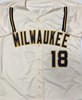 LUIS LARA SIGNED CUSTOM REPLICA BREWERS CREAM JERSEY - BAS