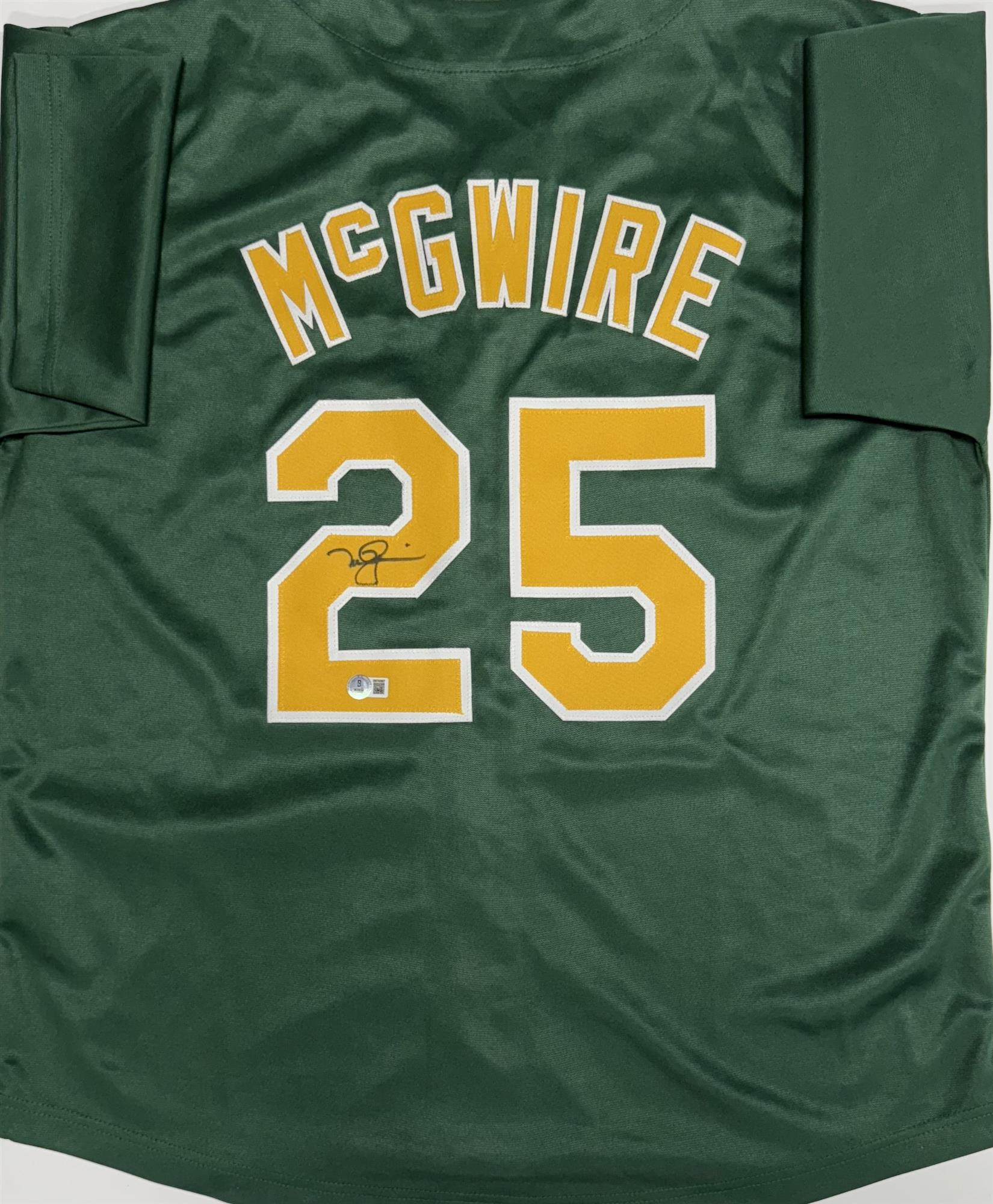 MARK MCGWIRE SIGNED CUSTOM REPLICA ATHLETICS JERSEY - BAS