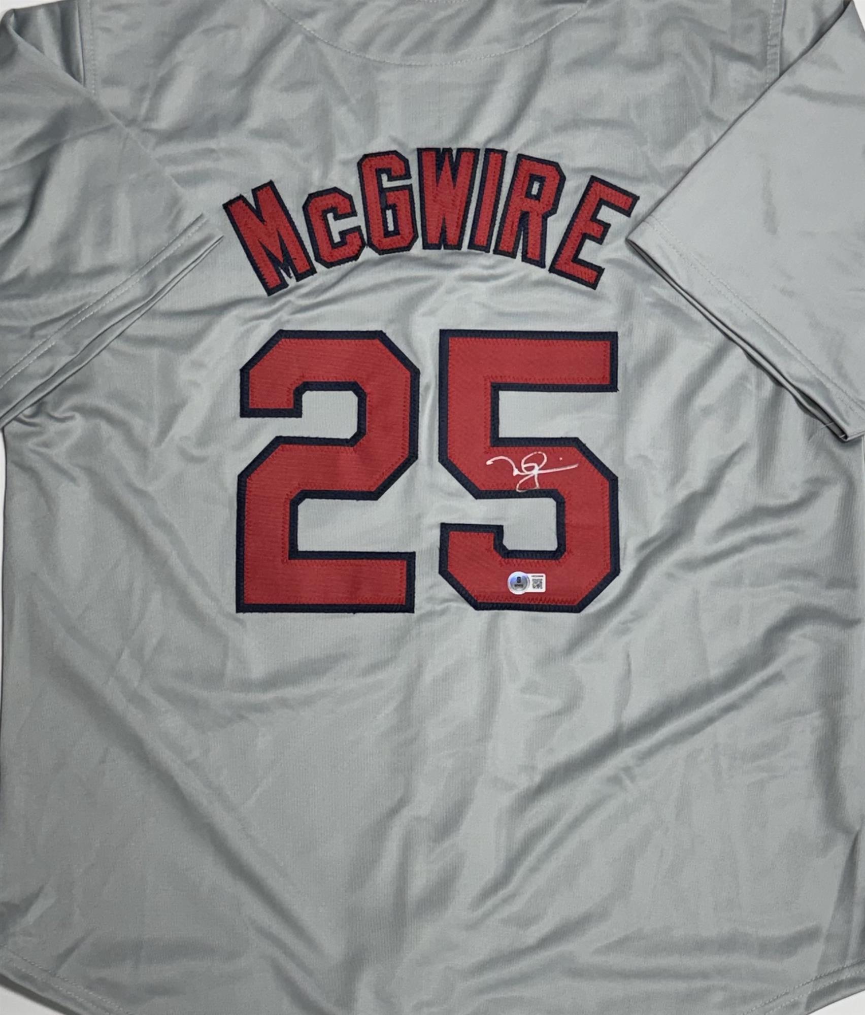 MARK MCGWIRE SIGNED CUSTOM REPLICA CARDINALS JERSEY - BAS