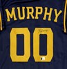 PAT MURPHY SIGNED CUSTOM REPLICA NAVY #00 BREWERS JERSEY - BAS