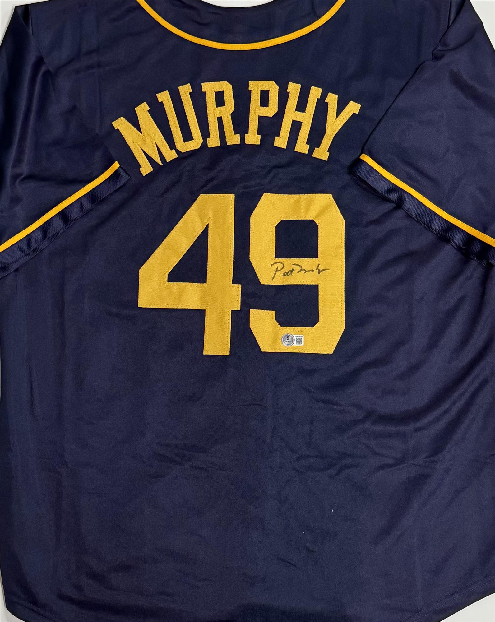 PAT MURPHY SIGNED REPLICA BLUE #49 JERSEY - MILWAUKEE BREWERS MLB - BAS
