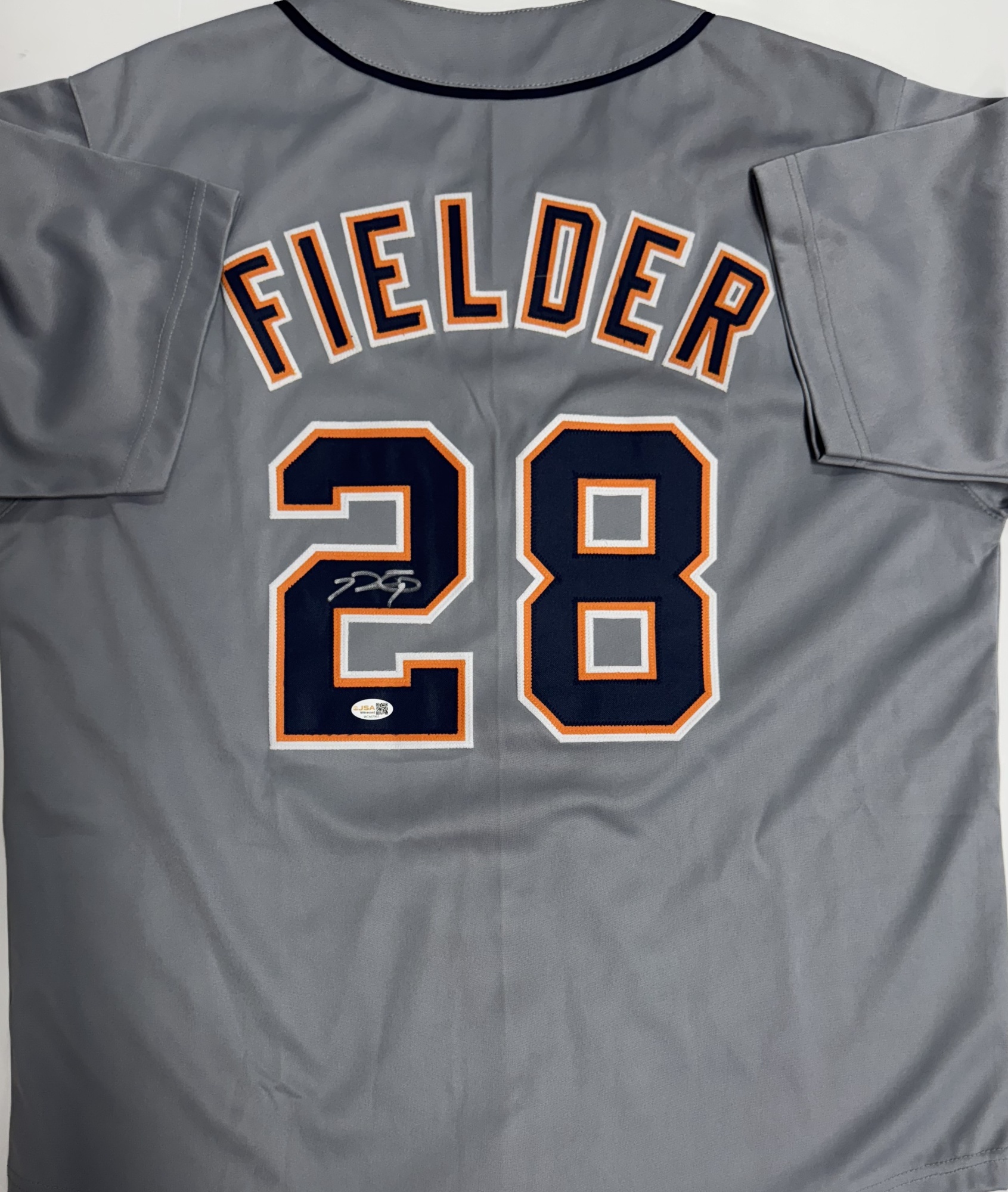 PRINCE FIELDER SIGNED TIGERS CUSTOM REPLICA GREY JERSEY - JSA