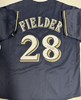 PRINCE FIELDER SIGNED BREWERS CUSTOM REPLICA NAVY JERSEY - JSA