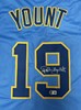 ROBIN YOUNT SIGNED CUSTOM REPLICA BREWERS BLUE JERSEY - BAS