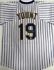 ROBIN YOUNT SIGNED CUSTOM REPLICA BREWERS PINSTRIPE JERSEY - BAS