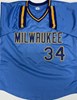 ROLLIE FINGERS SIGNED CUSTOM BREWERS BLUE JERSEY W/ HOF '92 - BAS