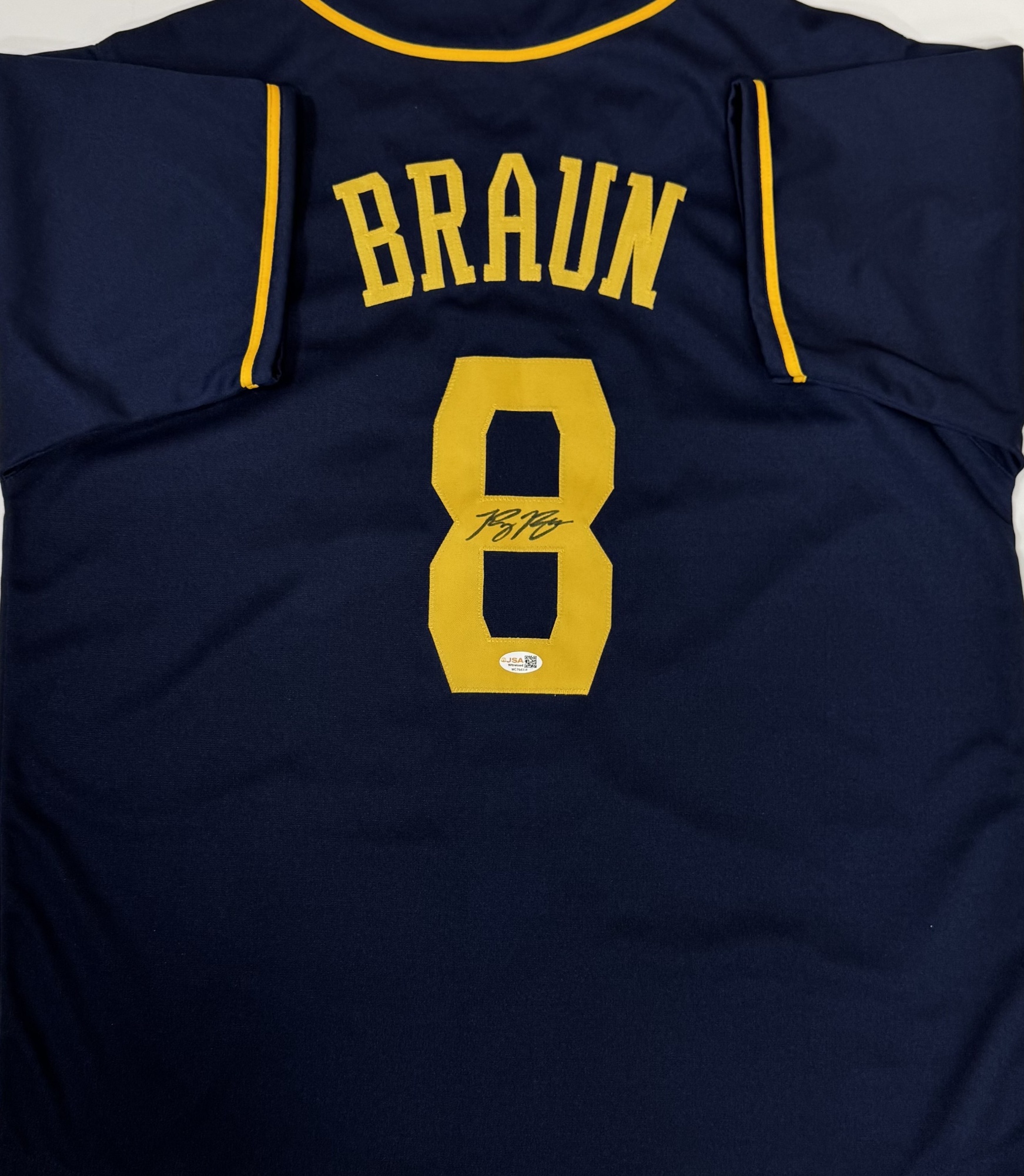 RYAN BRAUN SIGNED CUSTOM BREWERS BLUE JERSEY - JSA