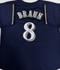 RYAN BRAUN SIGNED CUSTOM BREWERS NAVY JERSEY - JSA