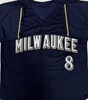 RYAN BRAUN SIGNED CUSTOM BREWERS NAVY JERSEY - JSA