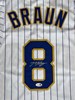RYAN BRAUN SIGNED CUSTOM BREWERS RETRO PINSTRIPE JERSEY - JSA