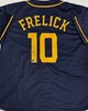 SAL FRELICK SIGNED CUSTOM REPLICA BREWERS NAVY JERSEY - BAS