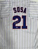 SAMMY SOSA SIGNED REPLICA PINSTRIPE JERSEY - CHICAGO CUBS MLB - BAS